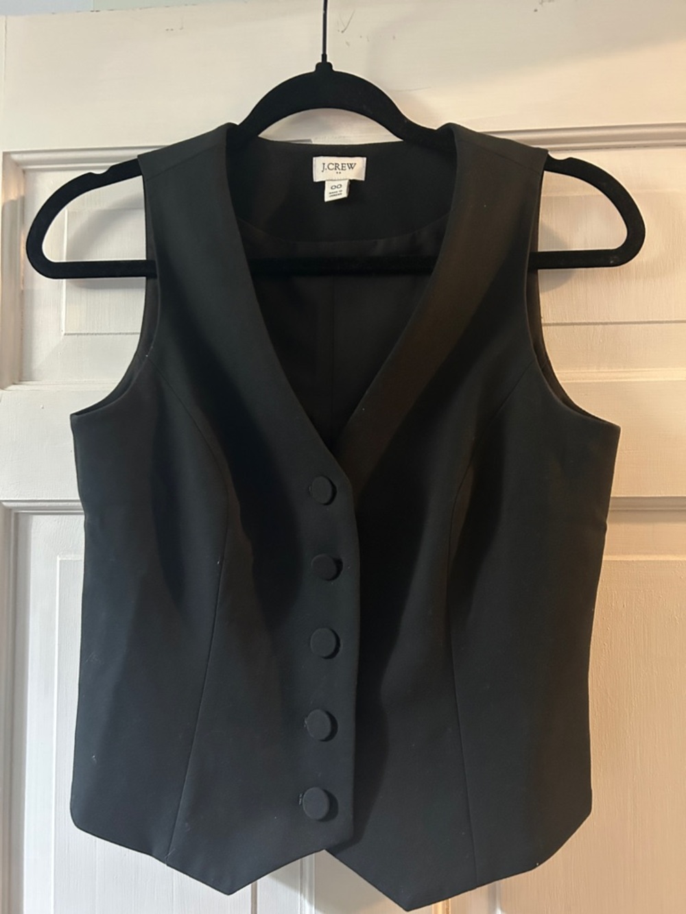 J. Crew Black Tailored Women's Vest with Covered Buttons